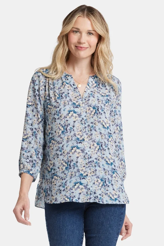 Pintuck Blouse - Alpine Valley garde