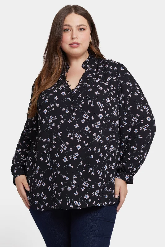 Hannah Blouse In Plus Size - Cascade Petals Elegant Women's 
