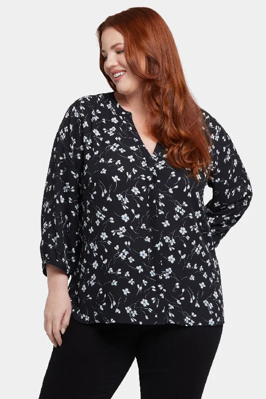 Pintuck Blouse In Plus Size - Primrose Path Unique Women's Upcycled