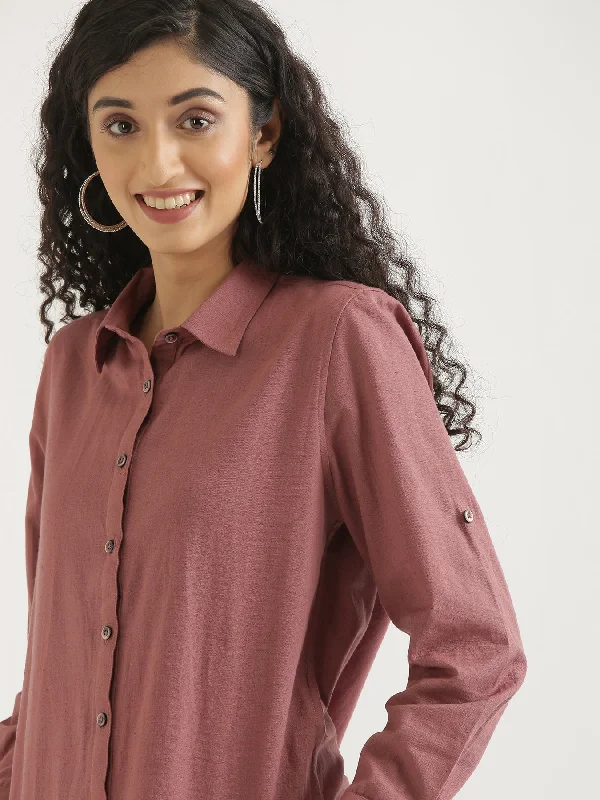 Rose Taupe Airy-Linen Shirt Contemporary 