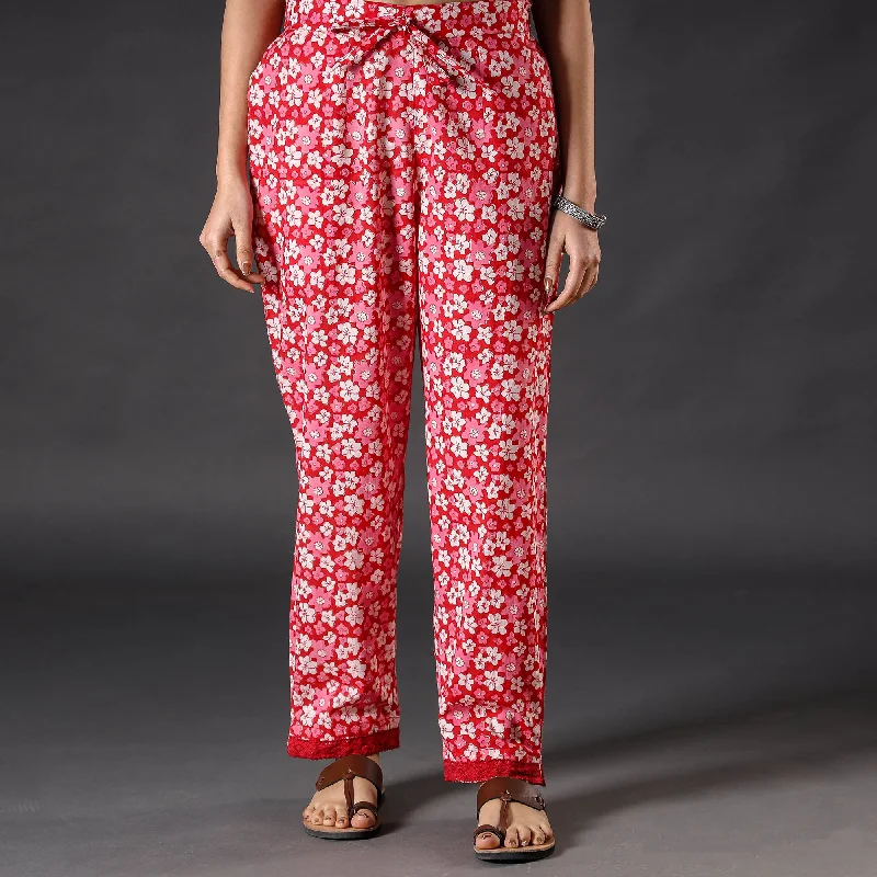 Pink - Sanganeri Block Printing Cotton Pant