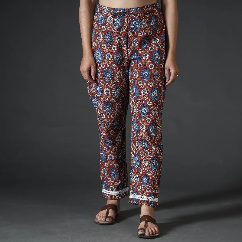 Maroon - Sanganeri Hand Block Printed Cotton Pant