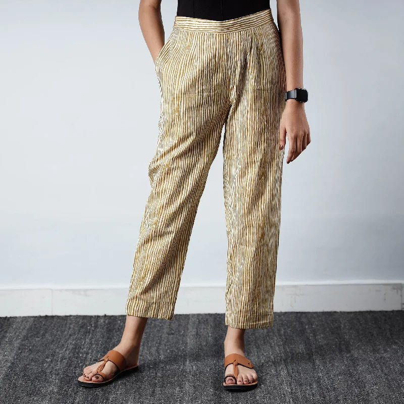 Brown - Jaipur Screen Printed Cotton Pant