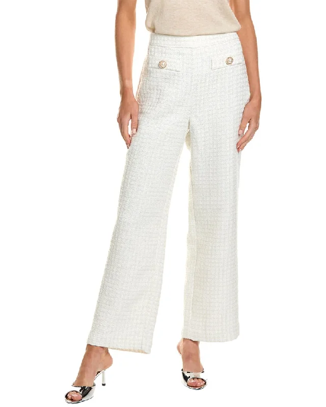 Alexia Admor Jayden Contrast Wide Leg Tweed Pant Vacation