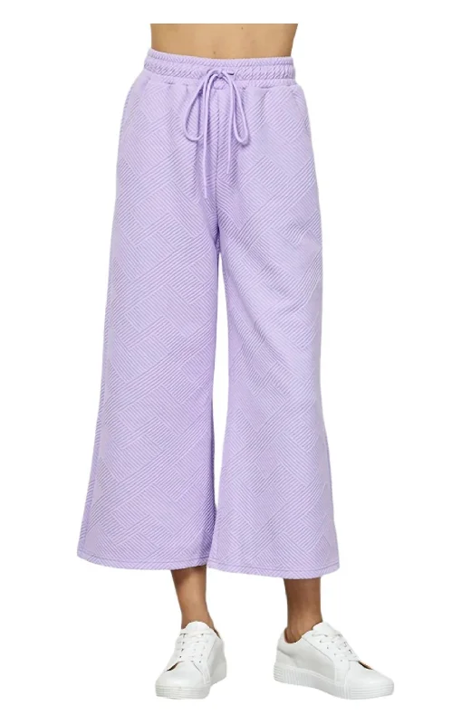 Cropped Pants In Lavender Disco