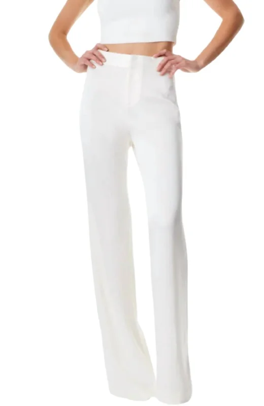 Deanna High Waisted Pants In Ecru