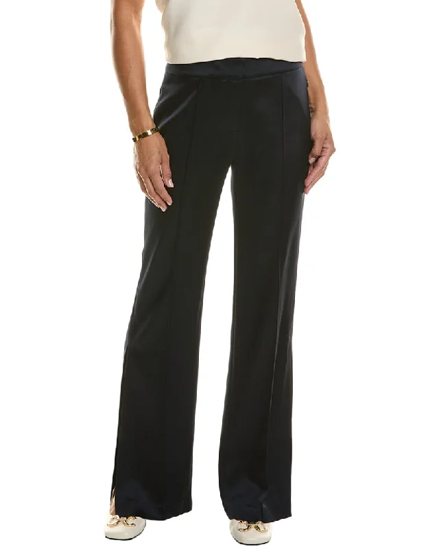 Elie Tahari Satin Side Slit Pant Monochromatic Office Style