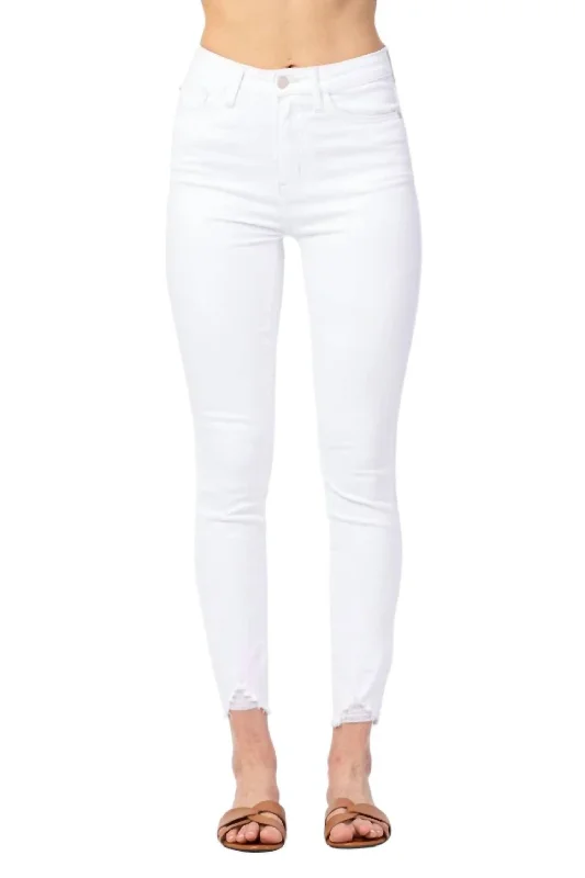 High Waisted Skinny Jeans In White