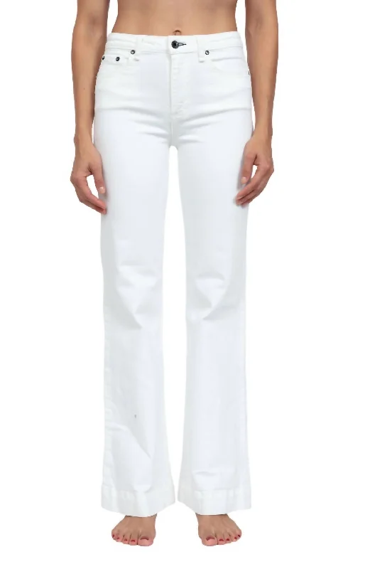 Juniper Wide Leg Linen Jeans In Ivory