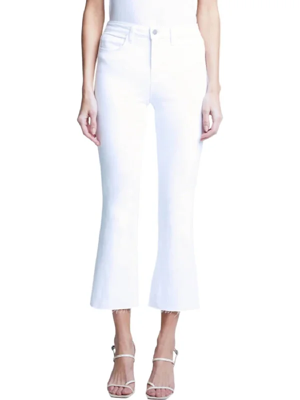 Kendra Crop Flare Jeans In Blanc