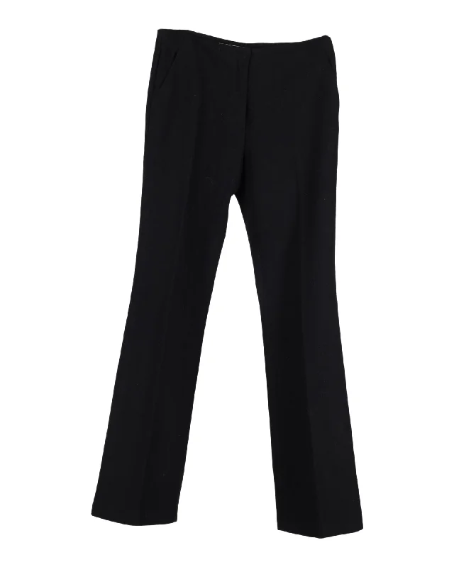 Max Mara Sportmax Straight-Leg Trousers in Black Virgin Wool