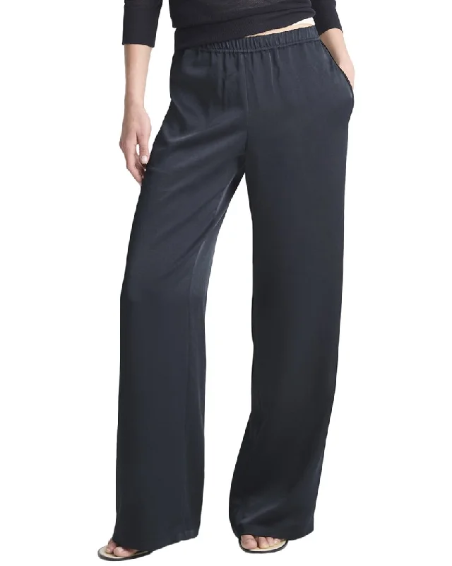 Vince Mid Rise Side Strap Wide Leg Pant Practical Women's Multi - 