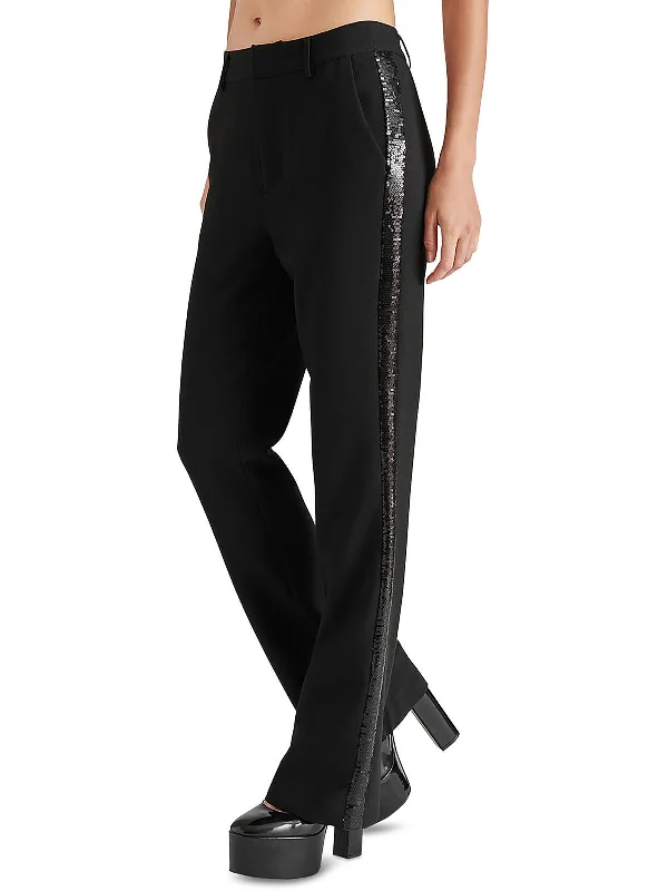 Waverly Womens Sequined Stripe Flared Pants Sharp Women's Italian