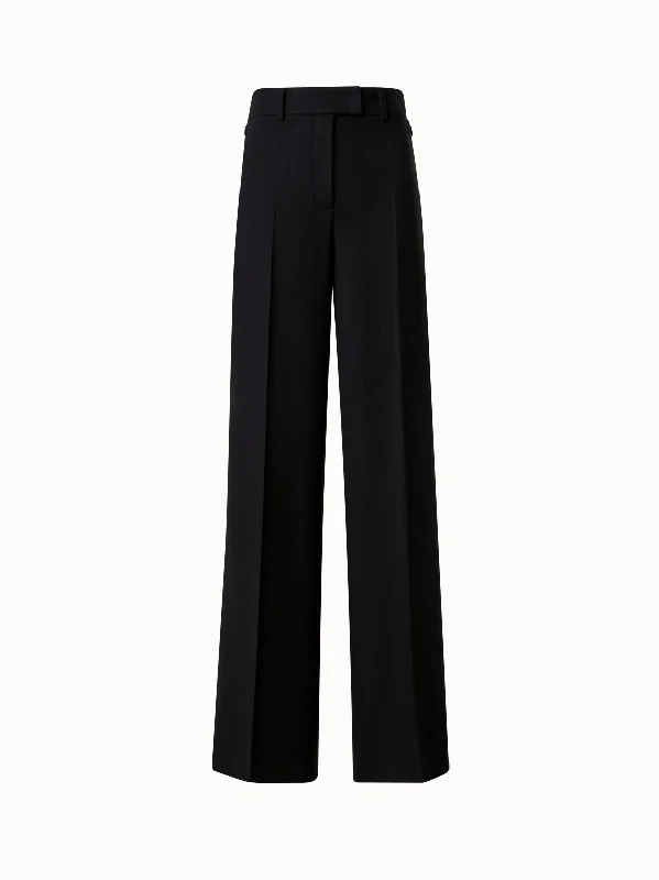 Wide-Leg High-Waist Pants in Cashmere Flannel Adventure