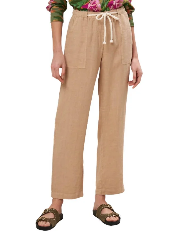 Women's Poma Woven Pants In Raffia Streetwear Style for 