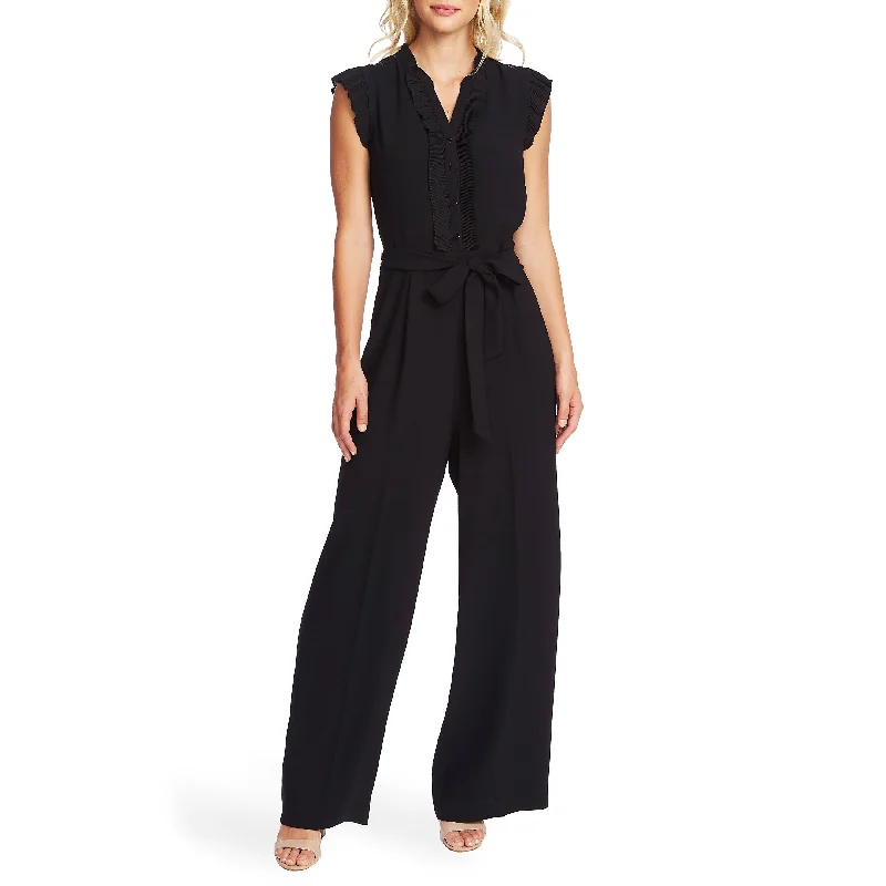 CeCe Women's Petal Sleeve T-Shirt Wide Leg Jumpsuit Black Size 4