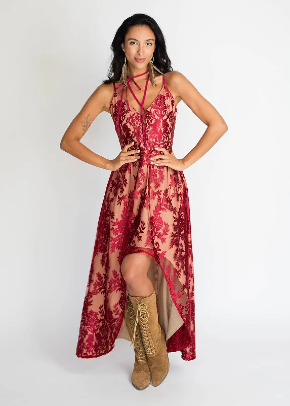Holli Dress in Red Wine Bohemian Women's Free