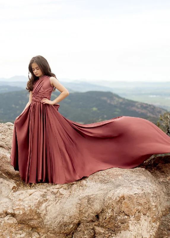 Junie Impact Dress in Cedarwood British Gentlewoman Style