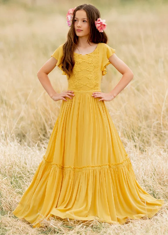 Viola Dress in Mustard Feminine Women's Style 