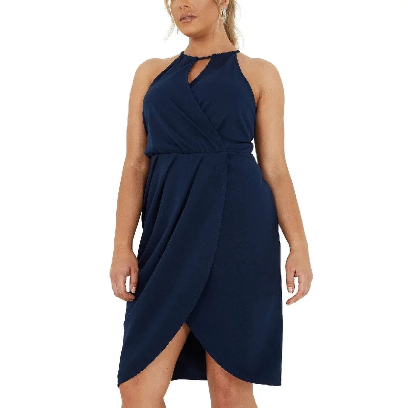 Quiz Women's Trendy Tulip Skirt Sheath Dress Navy Size 18 Classic Women's Pin - striped