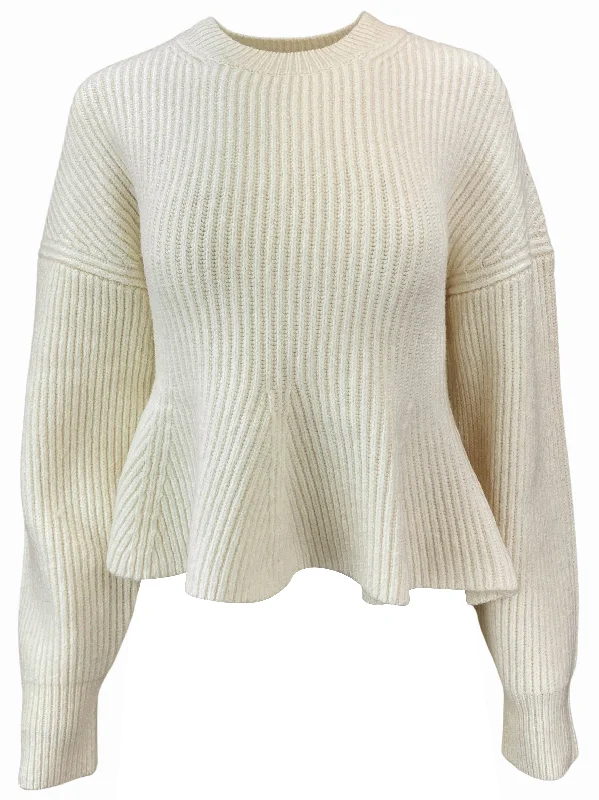 A.L.C. Eliza Peplum Sweater in Buttercream