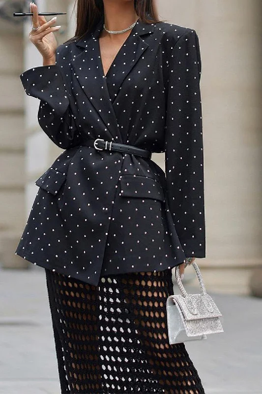 WOMEN LOOSE FIT BOYFRIEND FIT POLKA DOT BLAZER Sustainable Organic