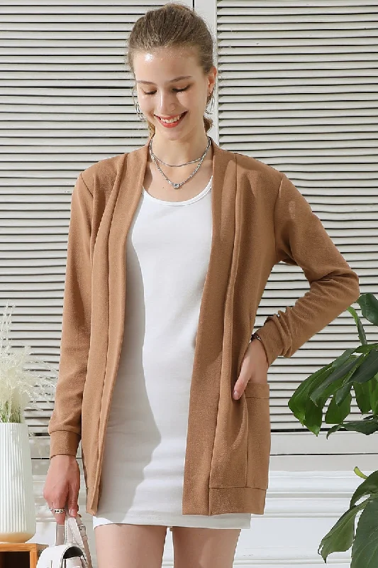 LONG SLEEVE SHORT ROVE CARDIGAN WITH POCKETS