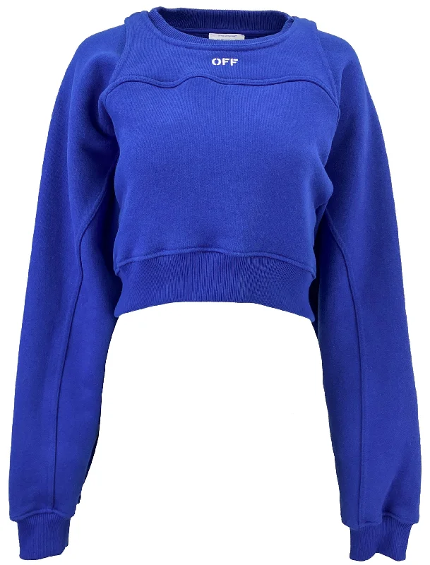 Off-White OFF Stamp Cropped Sweatshirt in Royal Blue