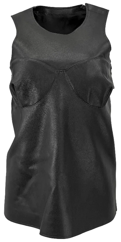 Sacai Faux Leather Tank Top in Black