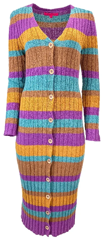 The Elder Statesman Rib June Striped Duster in Multi Artistic Women's Avant - 