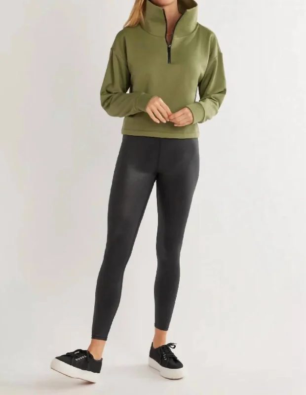 Dunning Pullover Top In Army Green