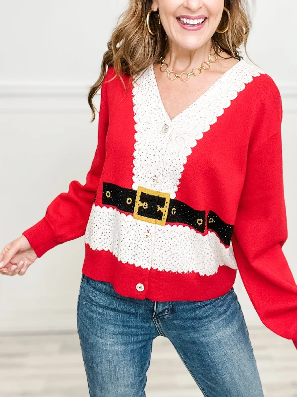 Queen of Sparkles Red Santa's Coat Cardigan