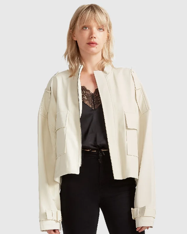 Reload Draped Leather Look Jacket