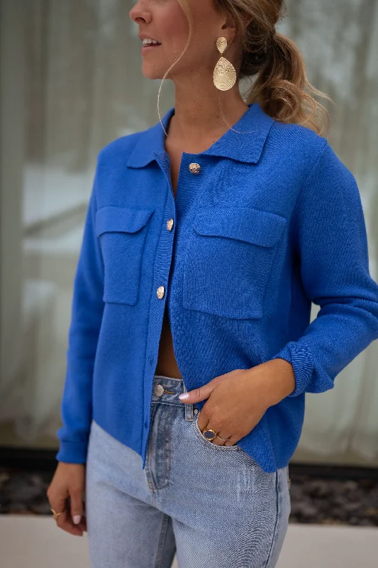 Royal Blue Fika Cardigan Stylish Women's Neon